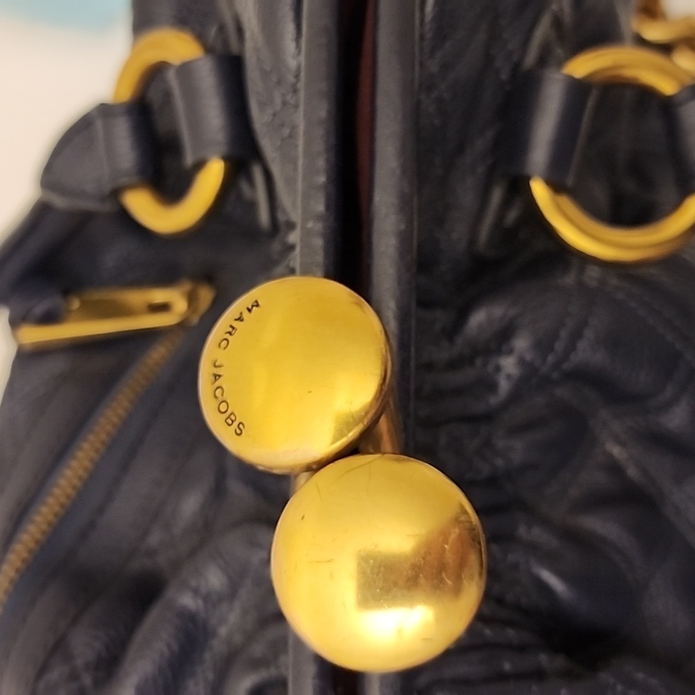 Rare Marc Jacobs Stam Bag Navy Blue Nappa Leather STUNNING Collectors Item - Picture 12 of 16